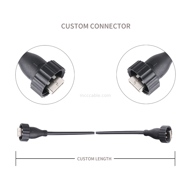 USB2.0 نوع ذكر نوع A إلى USB2.0 ذكر نوع A كابل موصل صناعي