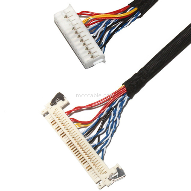 تخصيص الطول 2.0mm Pitch Lvds كابل التجميع 30 دبوس  DF11-24DS-2C إلى FI-X3OHL OEM / ODM