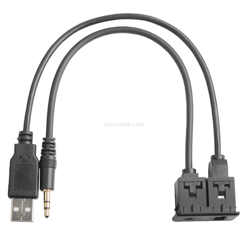 ISOBUS AUX ذكر تمديد كابل جاك 3.5 مللي متر ستيريو لكابل مقبس USB O جاك