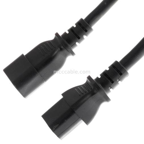 C13 إلى C14 10a 250v سلك الطاقة 18 Awg C14 متطابقة مع منفذ C13