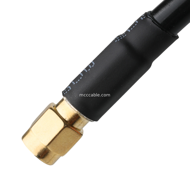 ربط RF Lmr-240 كابل RF منخفض الخسارة أسود Sma ذكر وصلة مستقيمة إلى N ذكر وصلة زاوية مستقيمة