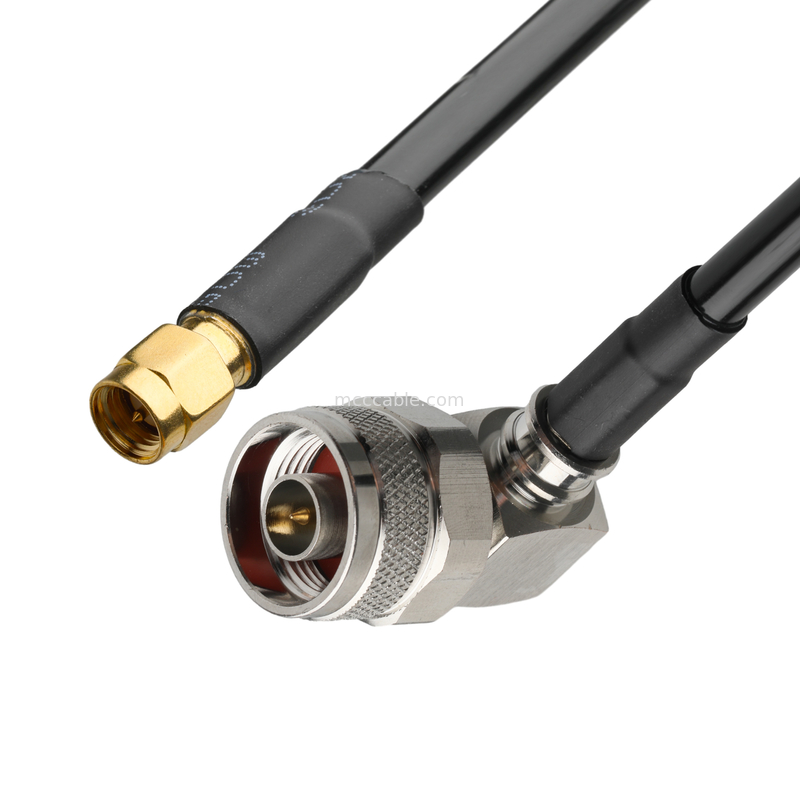 ربط RF Lmr-240 كابل RF منخفض الخسارة أسود Sma ذكر وصلة مستقيمة إلى N ذكر وصلة زاوية مستقيمة