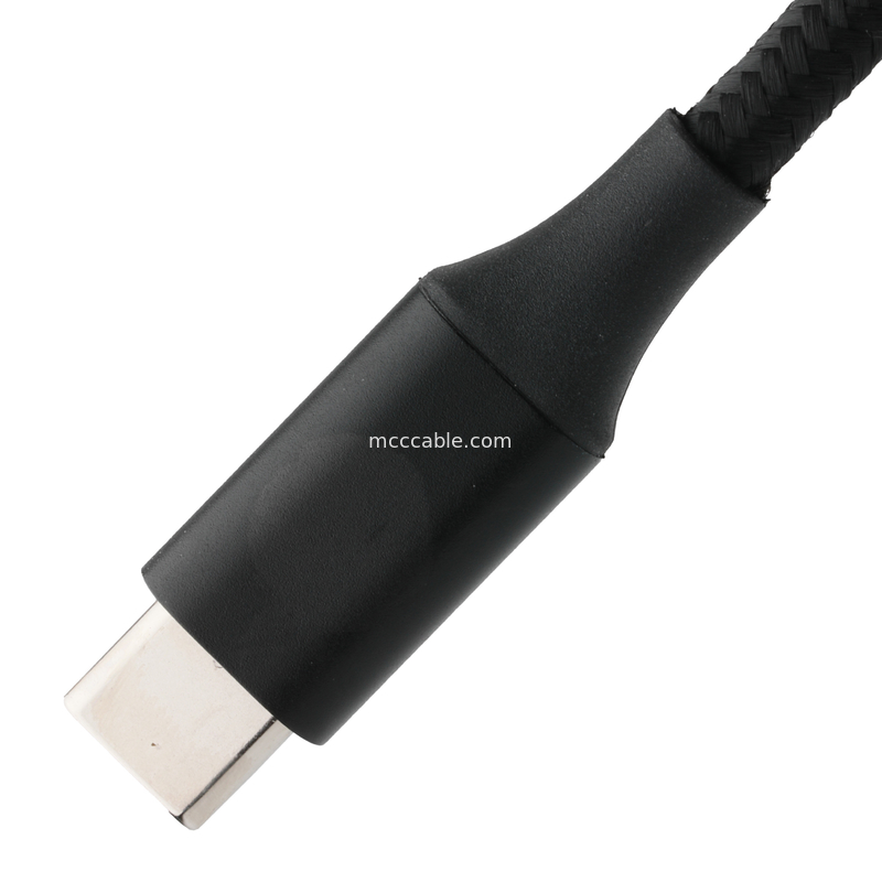 USB Type C إلى USB Type C كابل تمديد USB عالي السرعة مع الشبكة الملتوية