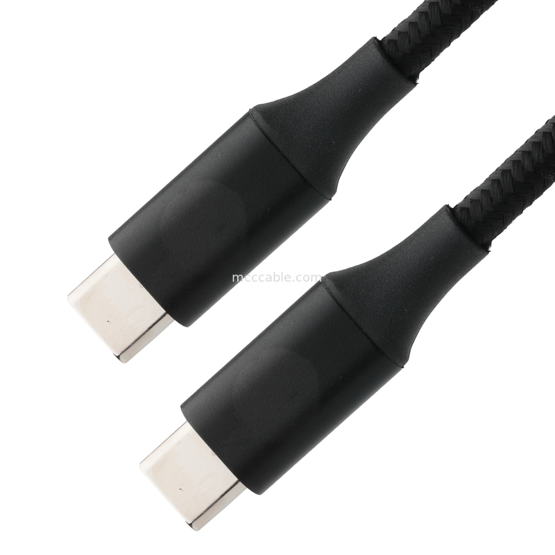USB Type C إلى USB Type C كابل تمديد USB عالي السرعة مع الشبكة الملتوية