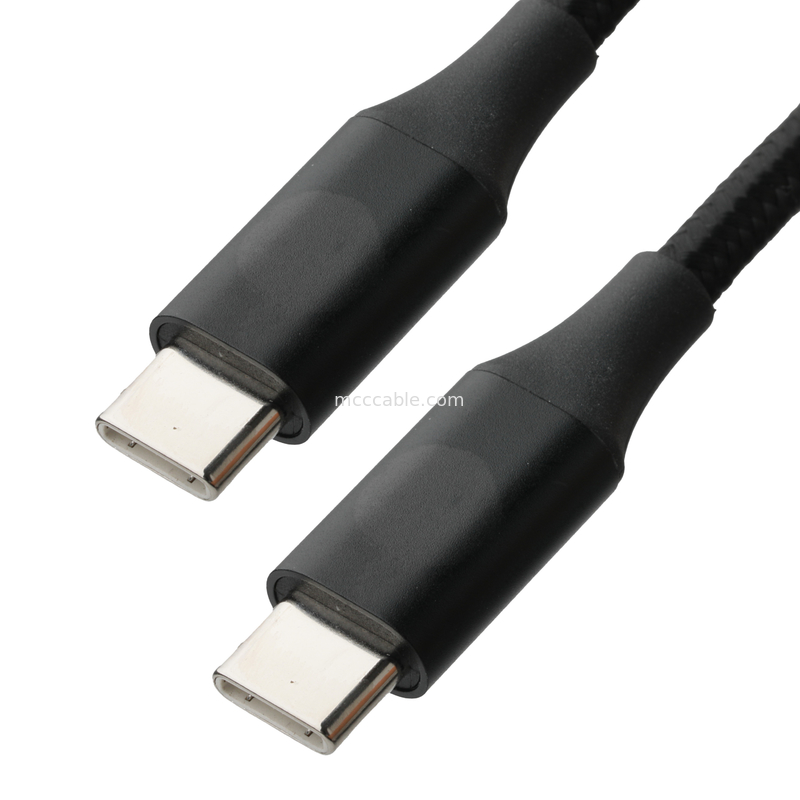 USB Type C إلى USB Type C كابل تمديد USB عالي السرعة مع الشبكة الملتوية