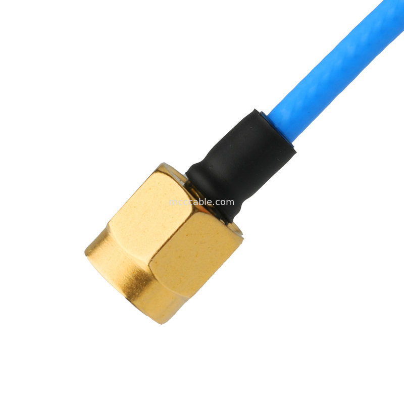 موصلات الراديو اللاسلكي منخفضة PIM كابلات المحوري التجمعات مرنة TFT-5G-402 مزدوجة محمية مع سترة FEP الزرقاء