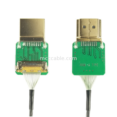 محولات الاتصال 20525-020E-02 إلى نوع محولات كابلات HDMI Hdmi رأس مستقيم HDMI-A 0.4mm