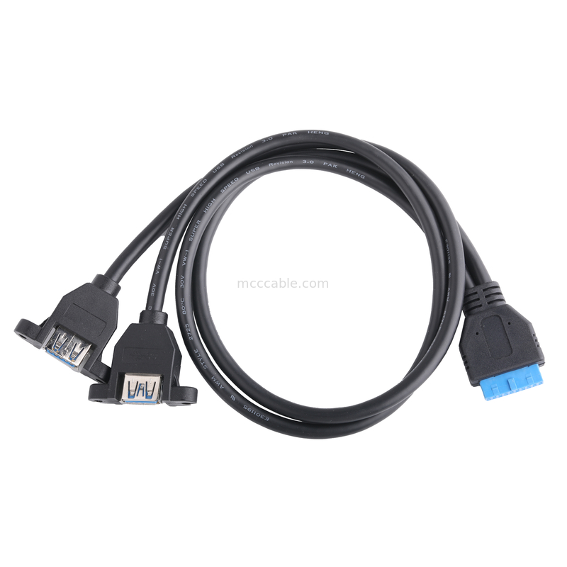 USB 3.0 لوحة الأم الأم الأمامية لوحة الأم 19/20 كابل دبوس إلى USB إصدار إضافي إضافي