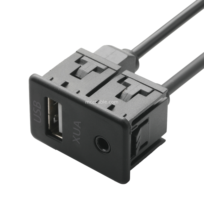 ISOBUS AUX ذكر تمديد كابل جاك 3.5 مللي متر ستيريو لكابل مقبس USB O جاك