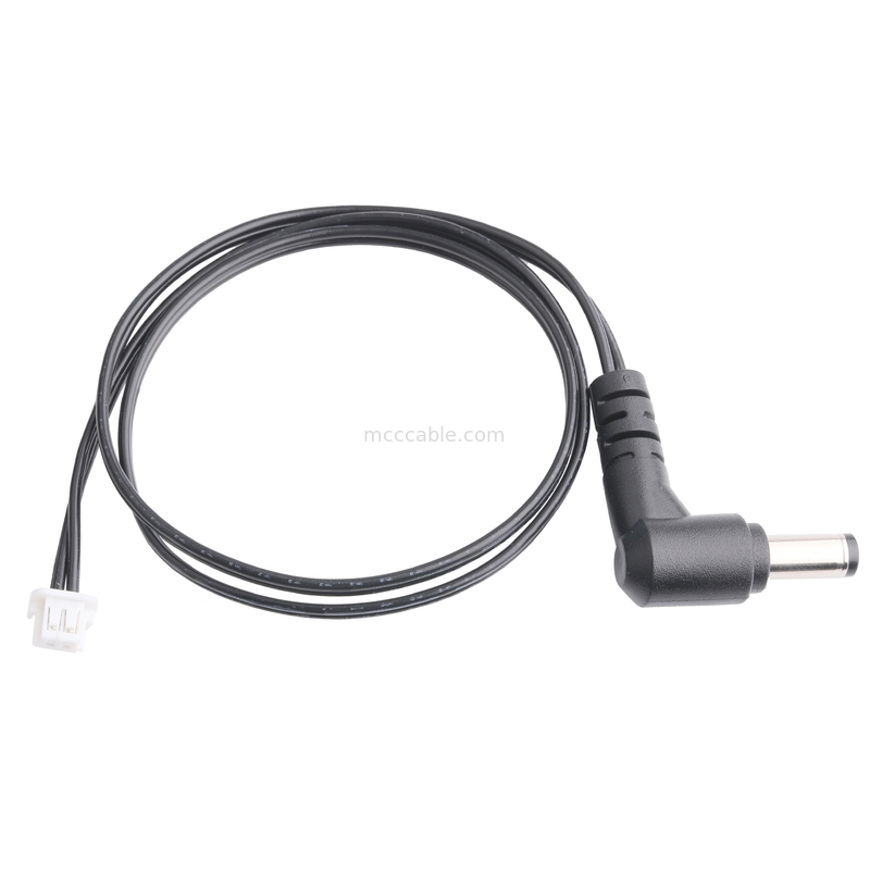 DC Plug 2.1 * 5.5mm نوع اللحام PVC الشكل الصب زاوية 90 إلى البيت الأبيض 2P MOLEX F