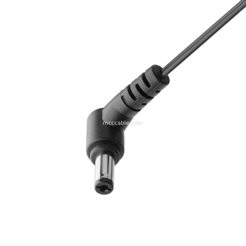 DC Plug 2.1 * 5.5mm نوع اللحام PVC الشكل الصب زاوية 90 إلى البيت الأبيض 2P MOLEX F