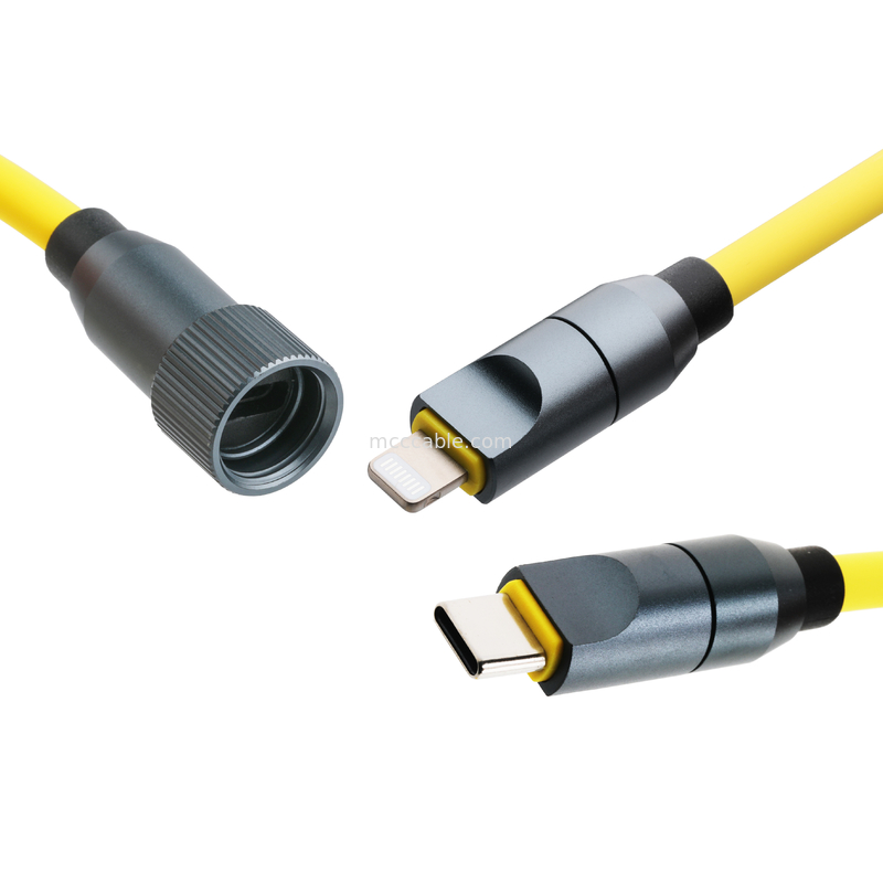 ميكرو كواكسيال USB 4.0 الرعد 4 كابل مع 240W الشحن ونقل البيانات بسرعة البرق 40Gbps