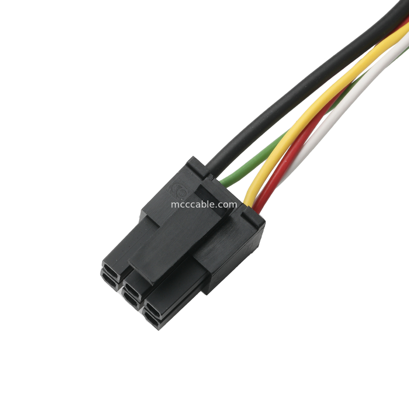 كابل LVDS HSG 43025-0600 Picth 3.0mm MX إلى HSG 43025-0200 و RV1.25-4 موصل OEM / ODM طول الكابل تخصيص