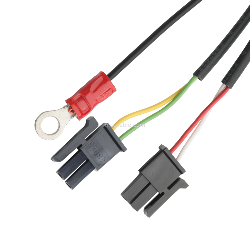 كابل LVDS HSG 43025-0600 Picth 3.0mm MX إلى HSG 43025-0200 و RV1.25-4 موصل OEM / ODM طول الكابل تخصيص