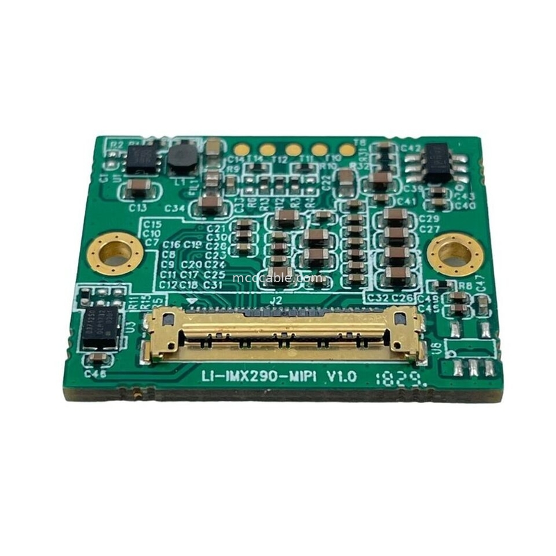 الكاميرات الصناعية لوحات الطائرات بدون طيار LI-IMX290-MIPI 20525-030E-02 مجمع رابط مكوكسي صغير 20Gbps / Lane