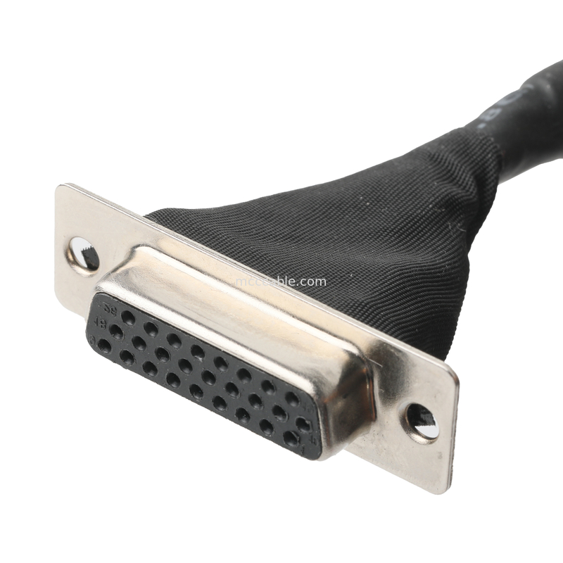 مجموعة كابلات Lvds  DF13-40Pin Pitch 1.25mm إلى HD-SUB 26P FEMALE SLODER UL 1007 20AWG كابل OEM / ODM
