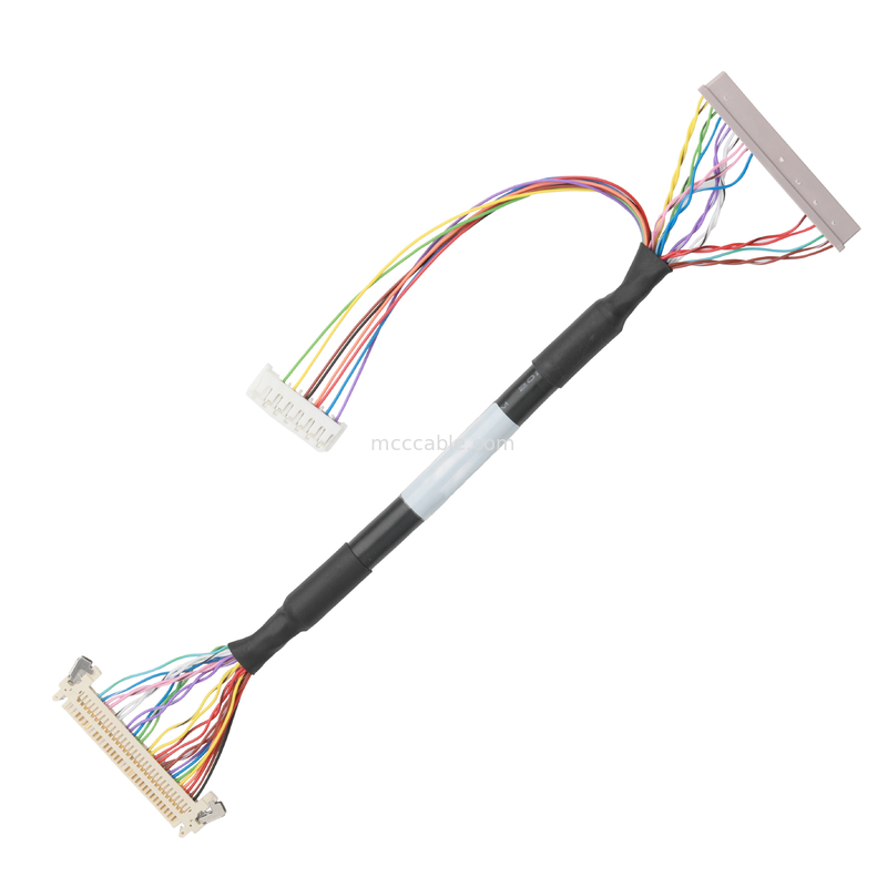 كابل اللوحة الأم LCD JAE FI-X30HL 30P إلى DF14-30P و JST ERH-7P مصابيح الكابل المشتركة OEM / ODM