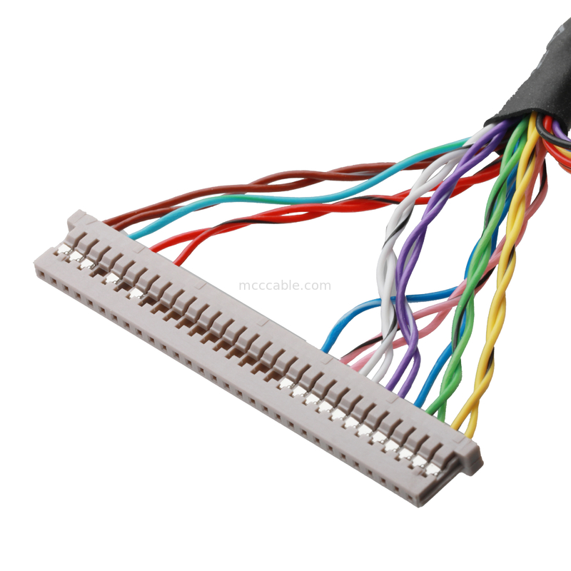كابل اللوحة الأم LCD JAE FI-X30HL 30P إلى DF14-30P و JST ERH-7P مصابيح الكابل المشتركة OEM / ODM