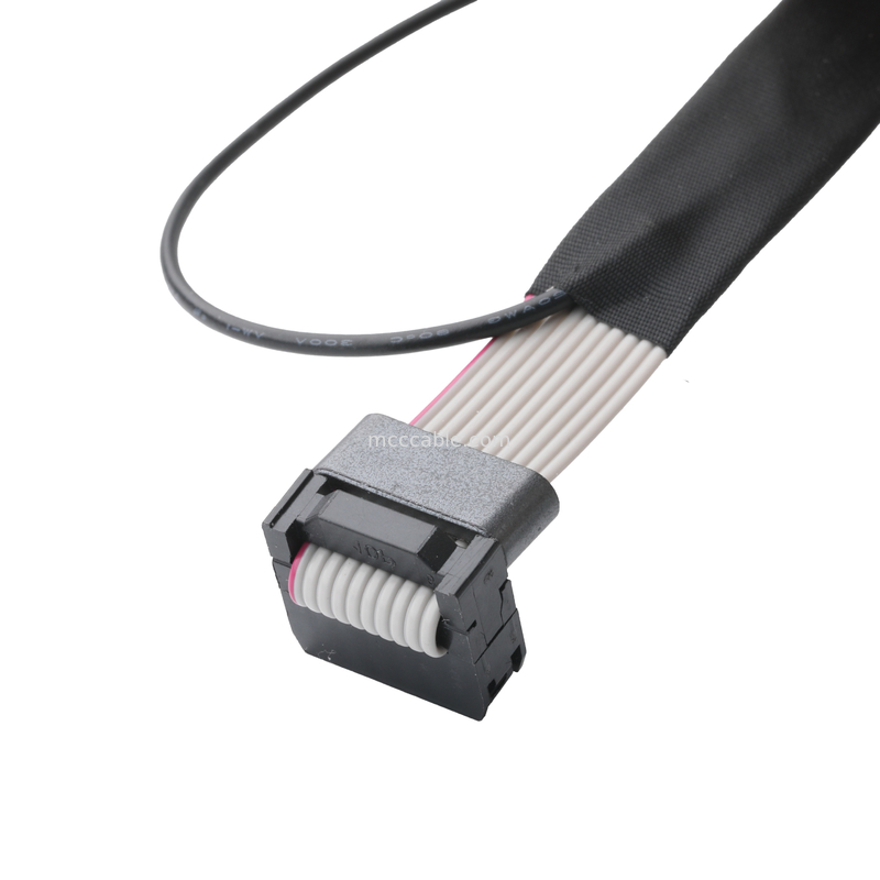 IDC FC-10P و TER M4 مساحة 1.27mm رابط الكابل الأرضي مع سلك الحلق UL2651 28AWG كابل OEM / ODM