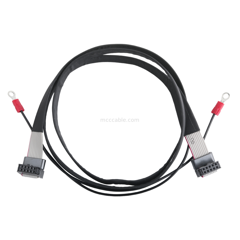 IDC FC-10P و TER M4 مساحة 1.27mm رابط الكابل الأرضي مع سلك الحلق UL2651 28AWG كابل OEM / ODM