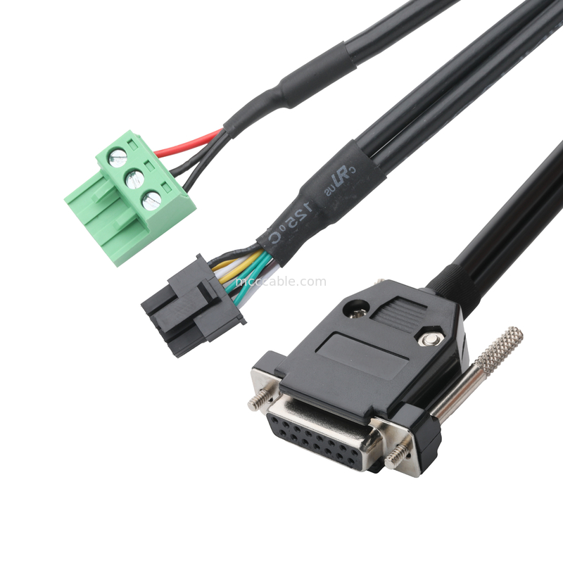 اتصالات الكابلات الصناعية المخصصة DB-15P الإناث إلى HSG 43025-0800 مساحة 3.0mm و 691352710003 مساحة 5.8mm