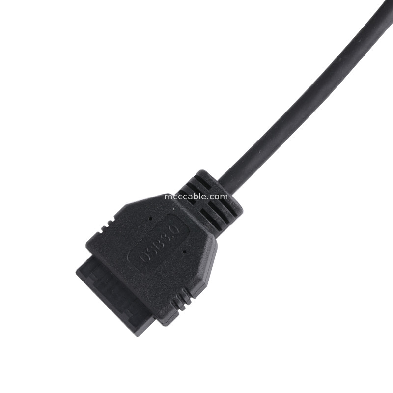 20P نسائية USB 3.0 نوع C إلى كابل محول IDC المقاوم الداخلي الأسود سلك PVC OEM ODM