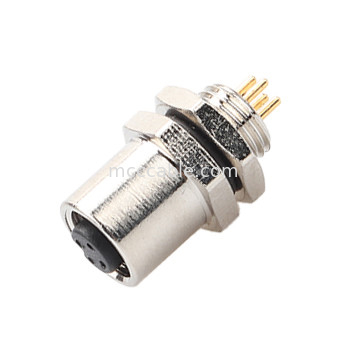 M5 كود-A الاتصال الأنثوي 4Pin اللوحة اللفافة PCB مصدر IP67 الواجهة الدائرية النوع A