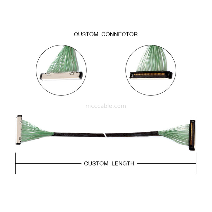 50 Pin 20380-R30T-06 LVDS EDP مجموعة الكابلات المتكافئة الدقيقة 50P