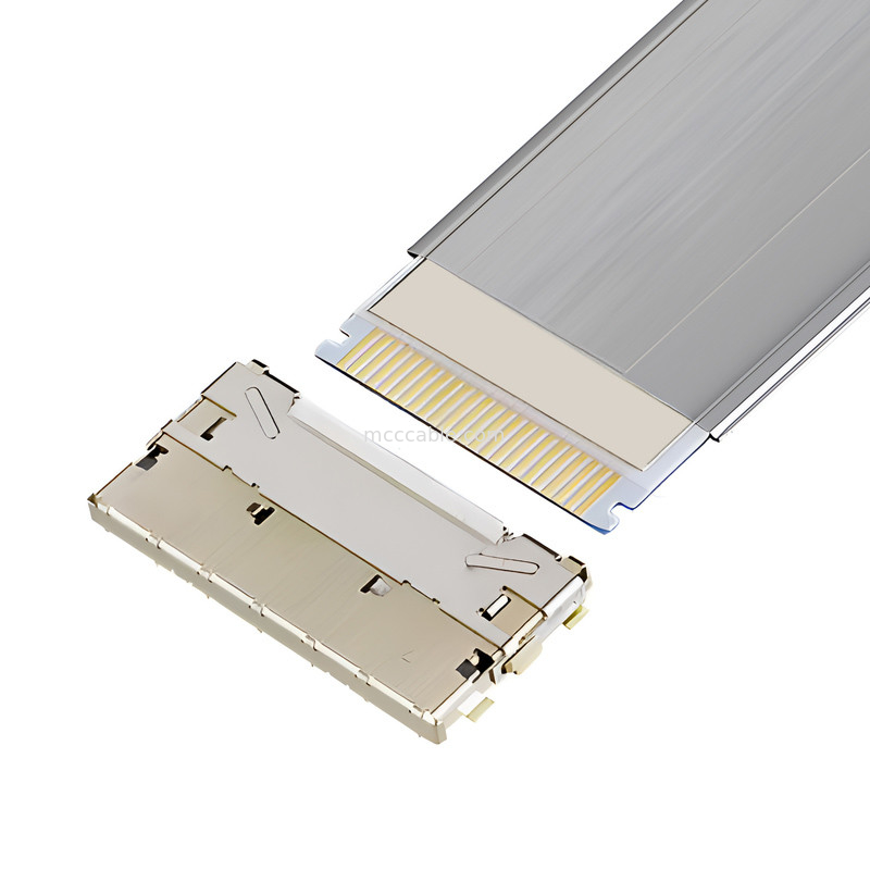20952-024E-02 0.5mm Pitch، محمي بالكامل، عالية السرعة، القفل التلقائي، متطابق أفقي، 0.5 mm pitch محمي FFC/FPC