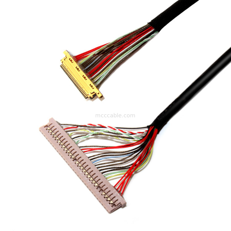 0.4ملم / 1.25ملم الطول 30PIN إلى 30PIN I 20453 كابل Lvds لمراقب LCD