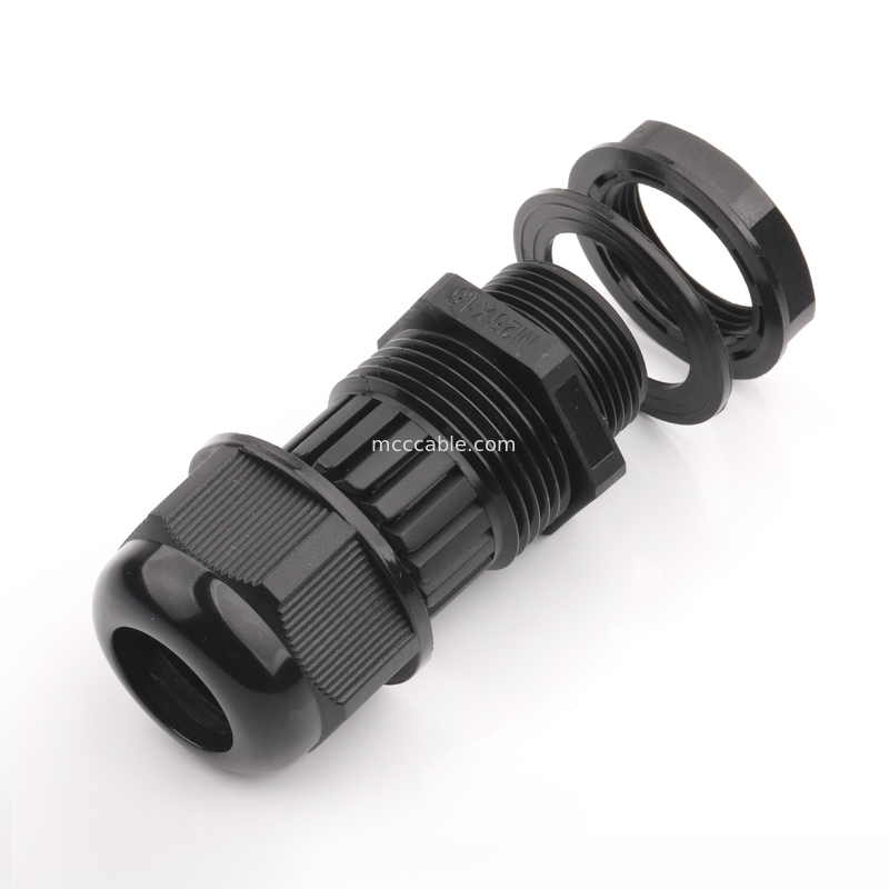 M25 الصناعية عازل المياه مرفق القشرة مع 3Pin / 4Pin / 6Pin / 7Pin / 8Pin يدعم معالجة الأسلاك المخصصة OEM / ODM