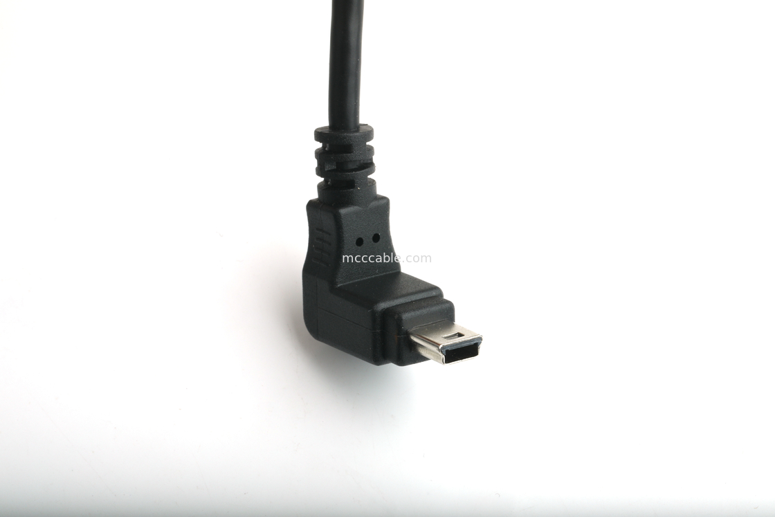 مرفق USB قابلة للتركيب نوع B إمرأة لوحة التثبيت المكيف إلى USB MINI-B الذكور زاوية أعلى مع التشكيل