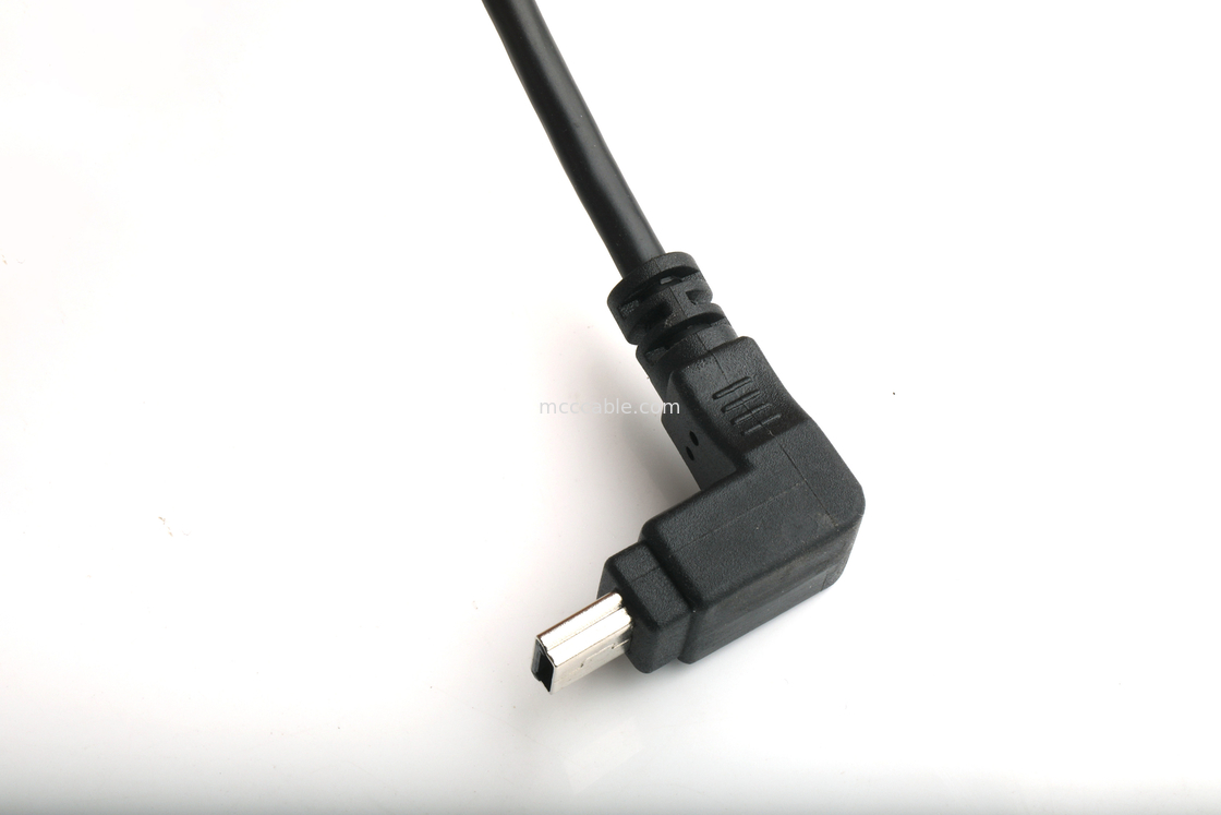 مرفق USB قابلة للتركيب نوع B إمرأة لوحة التثبيت المكيف إلى USB MINI-B الذكور زاوية أعلى مع التشكيل