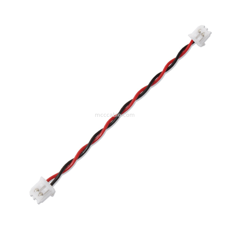 كابل موصل JST XHP-2 22AWG UL1007 أسود أحمر 2P لاصق
