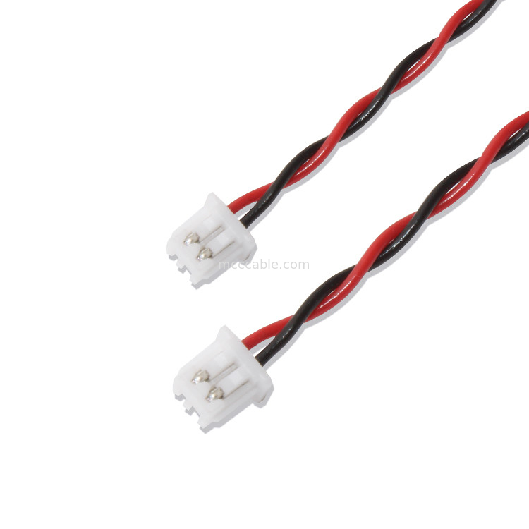 كابل موصل JST XHP-2 22AWG UL1007 أسود أحمر 2P لاصق