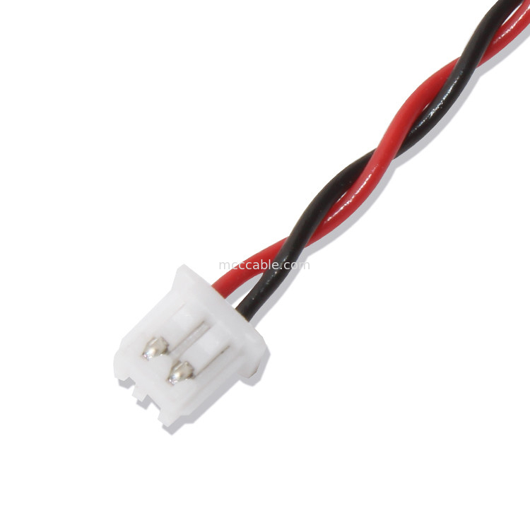 كابل موصل JST XHP-2 22AWG UL1007 أسود أحمر 2P لاصق