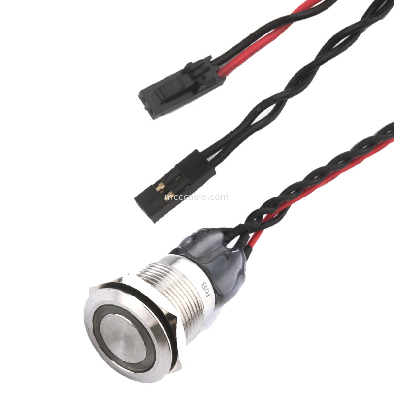 كابل تبديل الطاقة LED Bulgin Mpi002 28 D4 الأحمر والأزرق لـ Rl إلى Molex 50579402