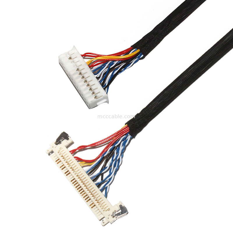 تخصيص الطول 2.0mm Pitch Lvds كابل التجميع 30 دبوس  DF11-24DS-2C إلى FI-X3OHL OEM / ODM
