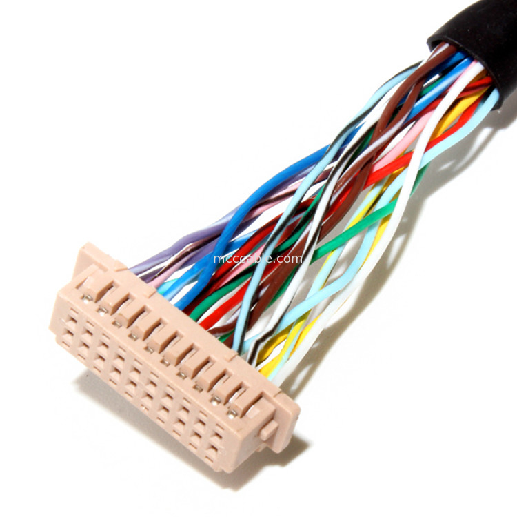 موصل LCD LVDS كابل الجمعية 1.0 مم الملعب 32AWG  DF13-20DS-1.25C