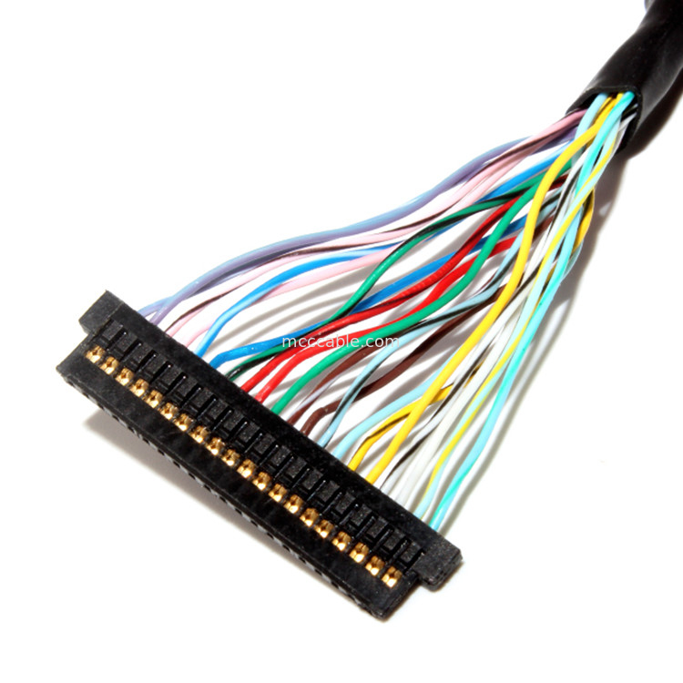 موصل LCD LVDS كابل الجمعية 1.0 مم الملعب 32AWG  DF13-20DS-1.25C