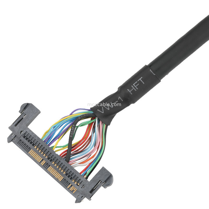 1.25mm DF14-30S-1.25C إلى JAE 0.5mm FI-RE51HL LVDS EDP Cable Assembly