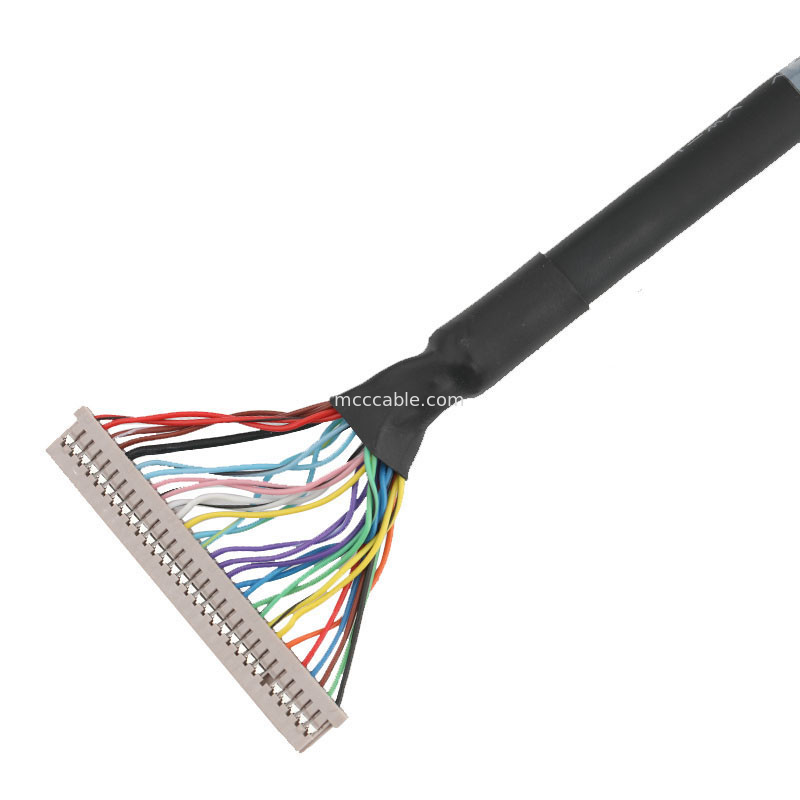 1.25mm DF14-30S-1.25C إلى JAE 0.5mm FI-RE51HL LVDS EDP Cable Assembly