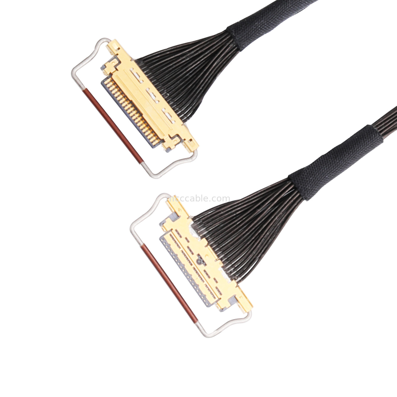 مجموعة كبلات OEM Lvds 0.5 مم الملعب 20453-220t-03 نوع التزاوج الأفقي موصل متحد المحور