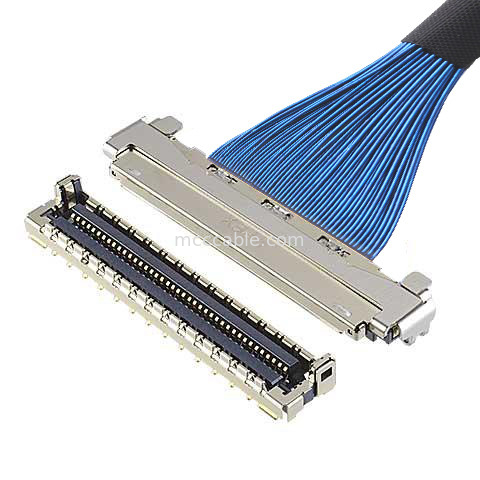 كابل ميكرو كوكس 30P 20878-030T-01 كابل LVDS الميكرو كوكسي مع الدرع الإلكتروني والقفل الميكانيكي