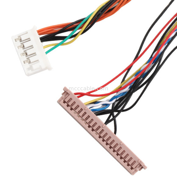ISO14001 Lvds Lcd Cable Assembly 20453-230T إلى PH2.0 PHR-6P 1255H-2