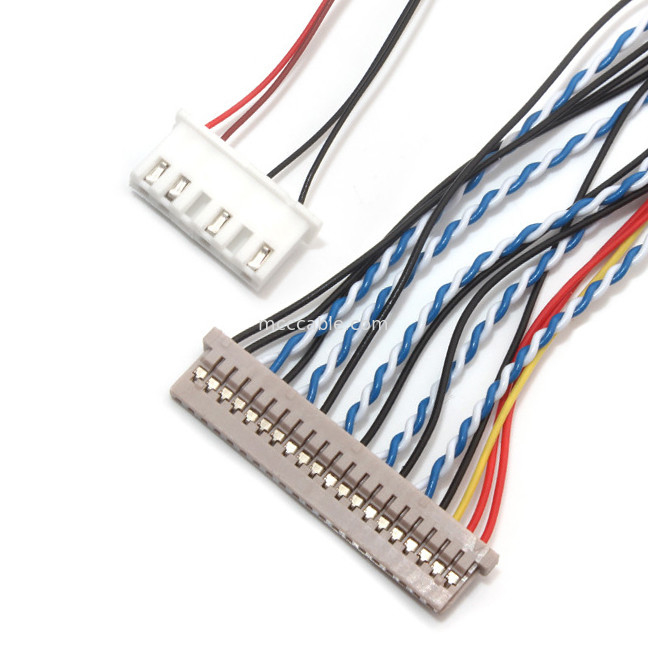 30 Pin LVDS Cable Assembly 1.0mm 1.25mm Contact Pitch Df19 إلى Df14.5