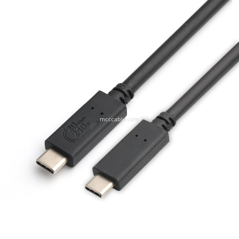 كابلات USB4 8K 240W 20Gbps كابل USB4 من الدرجة الصناعية معدل نقل فائق السرعة شحن فائق السرعة