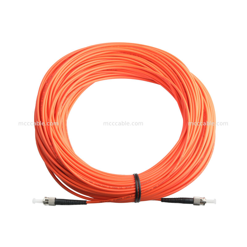 ST/PC Duplex Fiber Optic Patch Cable - MM 62.5/125 PVC Orange Jacket