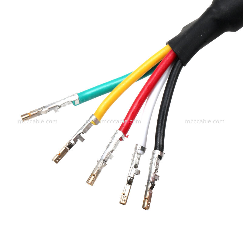 تجميع كابل طاقة محمي حسب الطلب مع 18AWG 4-Core Crimp Terminals