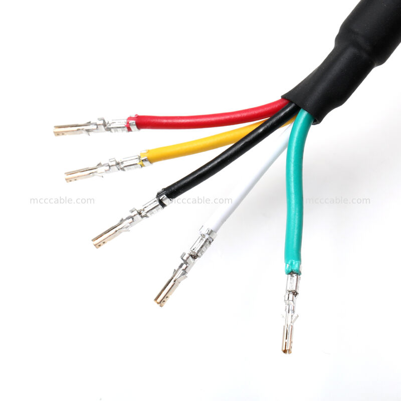 تجميع كابل طاقة محمي حسب الطلب مع 18AWG 4-Core Crimp Terminals